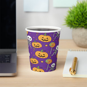 Gobelets En Papier Squelette mignon pour s'amuser à Halloween