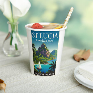 Gobelets En Papier St Lucia Caribbean Jewel
