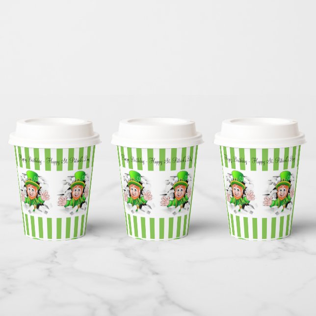 Gobelets En Papier St. Patrick's Day Joyeux Anniversaire de la coupe  (Multi)