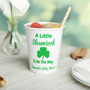 Gobelets En Papier St Patrick's Day, petit Shamrock