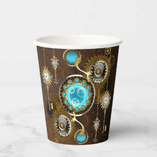 Gobelets En Papier Steampunk Rusty Background