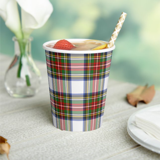 Gobelets En Papier Stewart Royal Robe Scottish Plaid Motif  (Insitu)