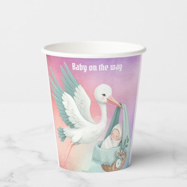 Gobelets En Papier Stock portant bébé (Verso)