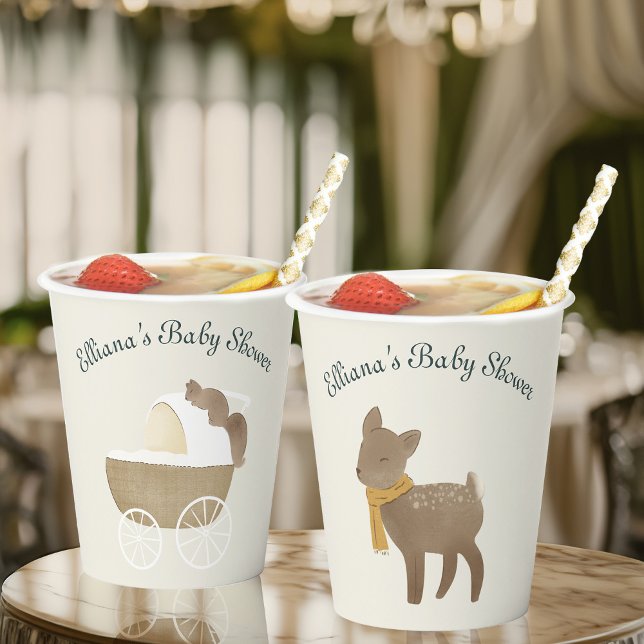 Gobelets En Papier Storybook Woodland Friends Fawn Baby shower (Créateur téléchargé)