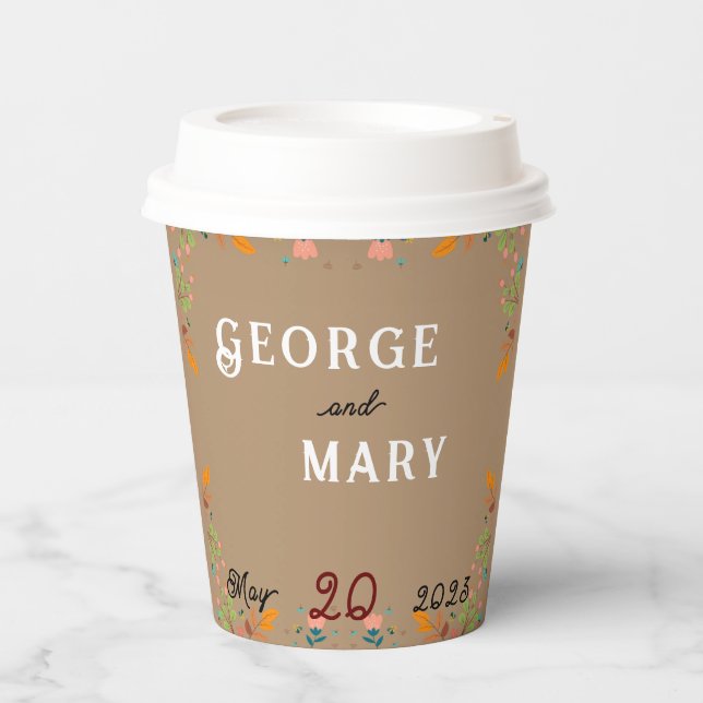 Gobelets En Papier Style de fleurs (Recto)