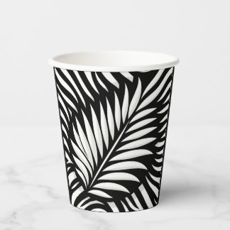 Gobelets En Papier Style Leaf Zebra Stripes