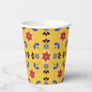 Gobelets En Papier Style scandinave Modèle géométrique floral