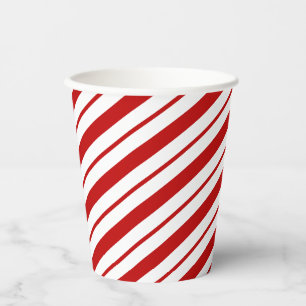 Gobelets En Papier Sucre de canne classique rouge et blanc rayures No