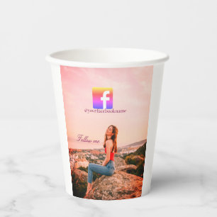 Gobelets En Papier suivez-nous nom d'utilisateur facebook médias soci
