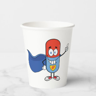 Gobelets En Papier Super Pill Cartoon Héros Personnage