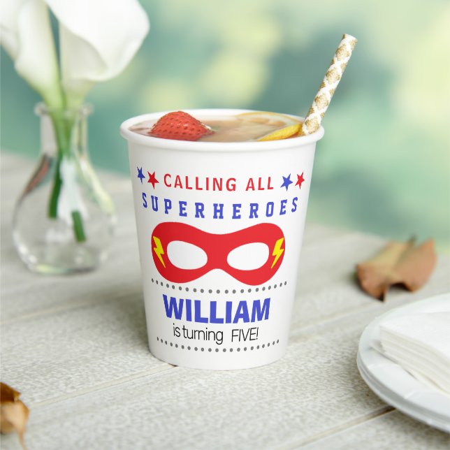 Gobelets En Papier Superheros Party Joyeux anniversaire (Insitu)