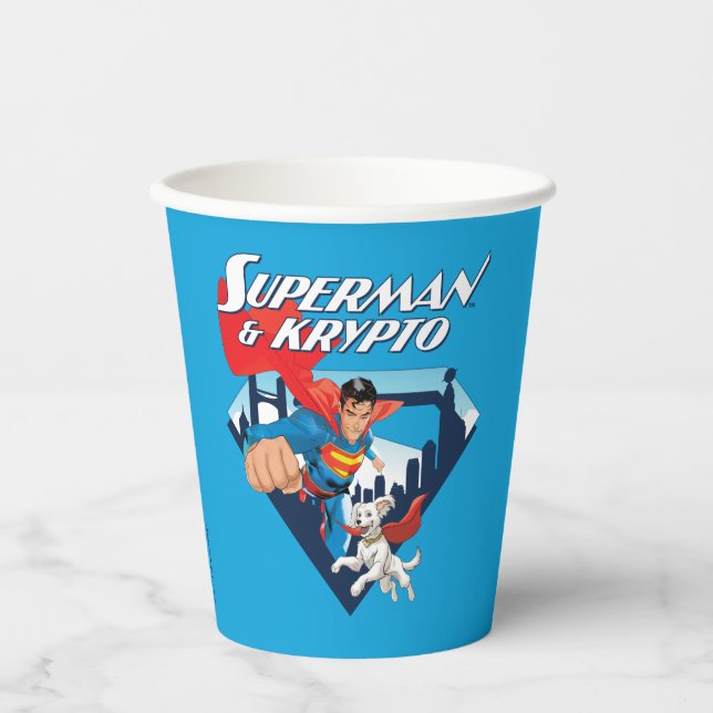 Gobelets En Papier Superman & Krypto Soar (Recto)