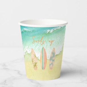Gobelets En Papier Surfs Up Cups The Big One Surfer Anniversaire