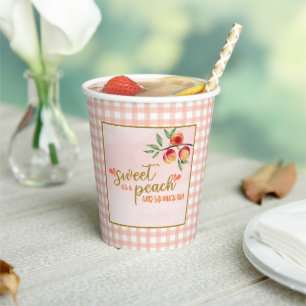 Gobelets En Papier Sweet as a Peach Birthday Paper Cups
