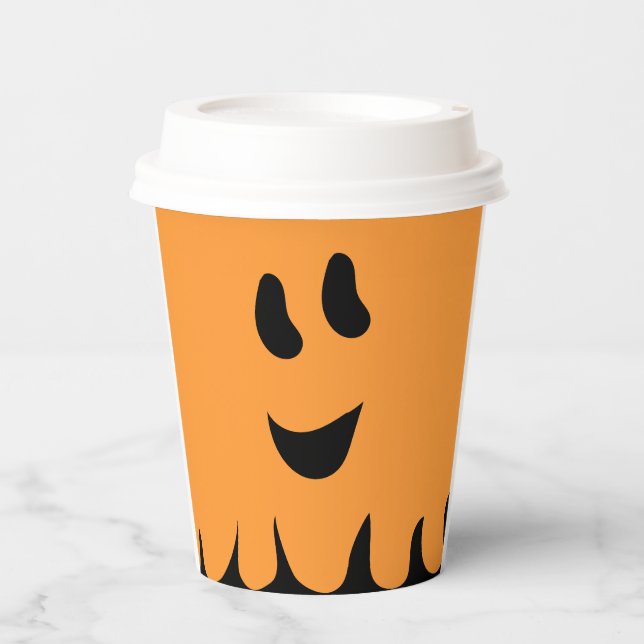 Gobelets En Papier Sweet Boo Orange tasse de papier (Recto)