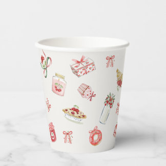 Gobelets En Papier Sweet Cherry Dessert Watercolor Baby Shower 