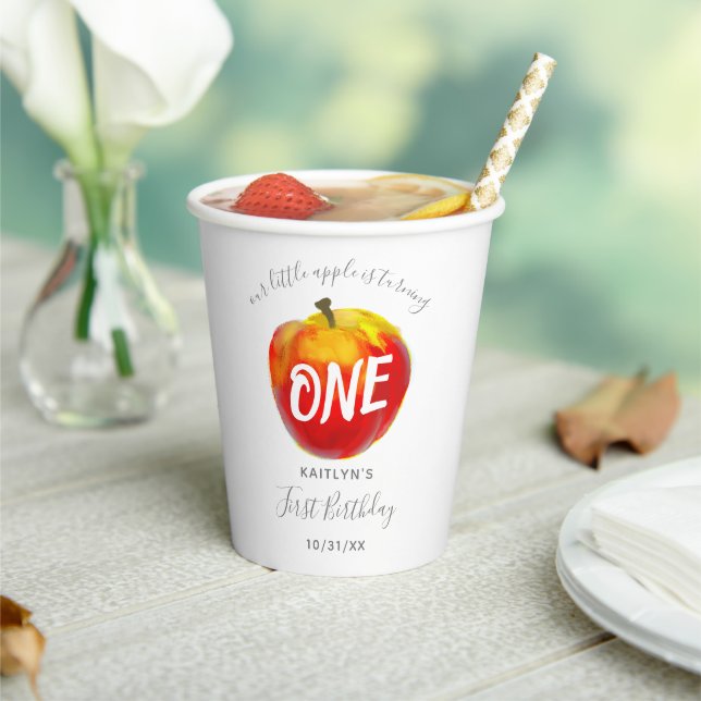 Gobelets En Papier Sweet Little Apple 1er anniversaire (Insitu)