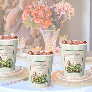 Gobelets En Papier Sweet Little Caterpillar Garden Baby Shower Party