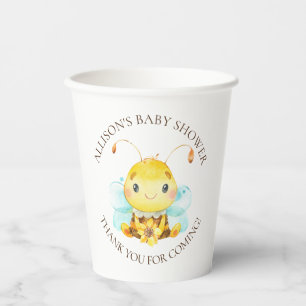 Gobelets En Papier Sweet Little Honey Bee Baby Douche Merci Clas