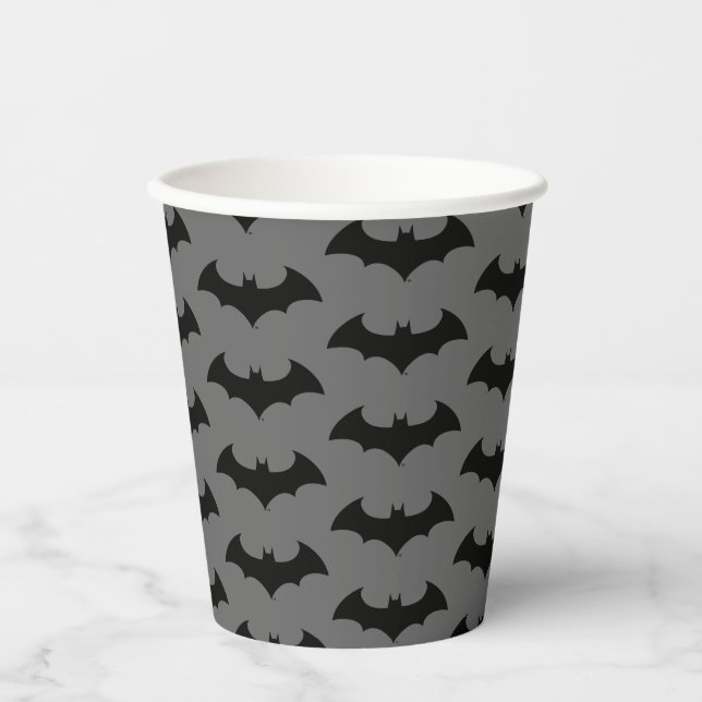 Gobelets En Papier Symbole Batman | Logo Simple Bat Silhouette (Recto)