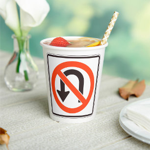 GOBELETS EN PAPIER SYMBOLE DE ROUTE DE SÉCURITÉ DE LA CIRCULATION