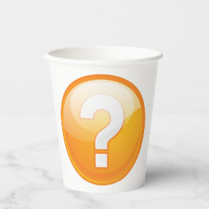Gobelets En Papier Symbole moderne gras point d'interrogation orange
