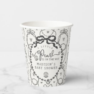 Gobelets En Papier Table de Baby shower de la boîte noire Little Pear