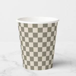 Gobelets En Papier Tableau de bord gris-saule et os