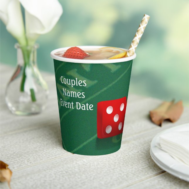 Gobelets En Papier Tableau des craps de dés rouges de Las Vegas (Insitu)