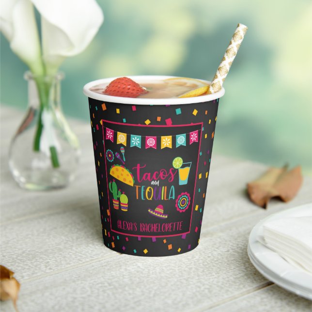 Gobelets En Papier Tacos & Tequila Paper Cup - noir (Insitu)