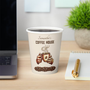 Gobelets En Papier Tasse à café vintage Marque de café personnalisée