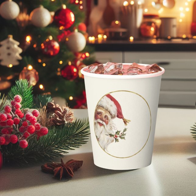Gobelets En Papier Tasse à papier (Christmas cups, vintage santa cups, Christmas coffee cups)