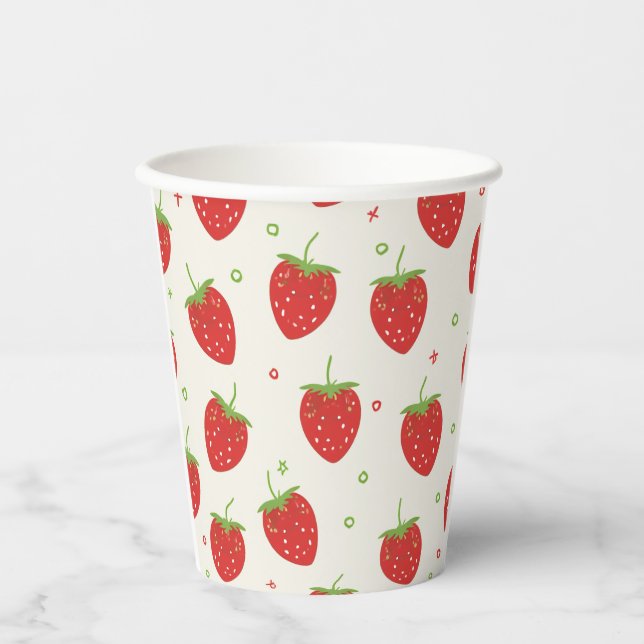 Gobelets En Papier tasse de papier à fraise (Recto)