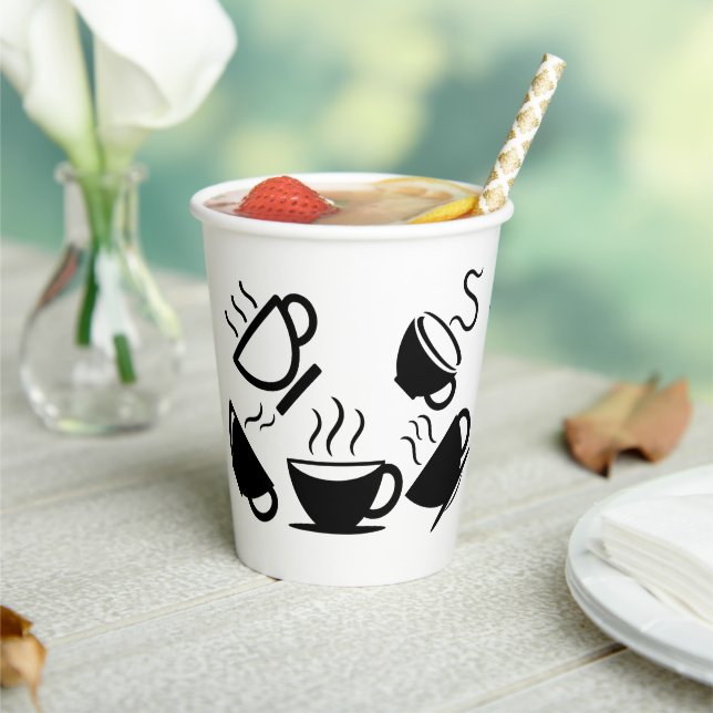 Gobelets En Papier tasse de papier avec images de tasse noire (Insitu)