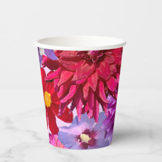 Gobelets En Papier tasse de papier dahlia, tasse de fête dahlia