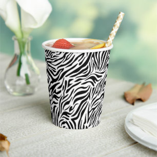 Gobelets En Papier Tasse en papier à motif animal zèbre