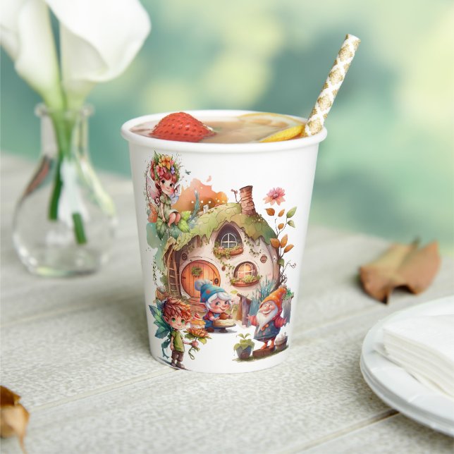 Gobelets En Papier Tasse en papier de fée et de gnome mignonne (Insitu)