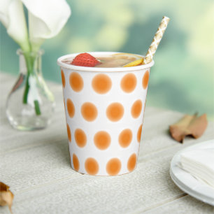 Gobelets En Papier Tasse en papier - Points orange avec bords diffus