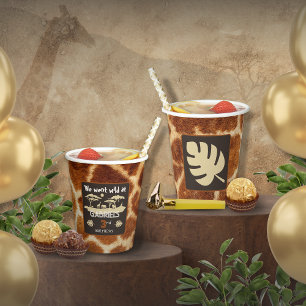 Gobelets En Papier Tasse en papier pour anniversaire à motif girafe d