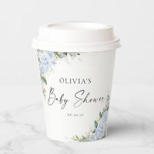 Gobelets En Papier Tasse en papier pour Baby Shower Fleurie Hortensia