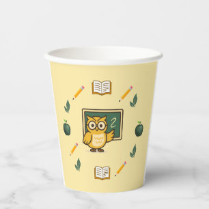 Gobelets En Papier Tasse en papier pour la fête des professeurs hibou