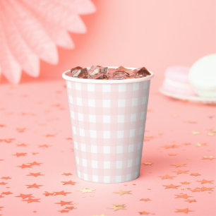 Gobelets En Papier Tasse en papier rose En vichy