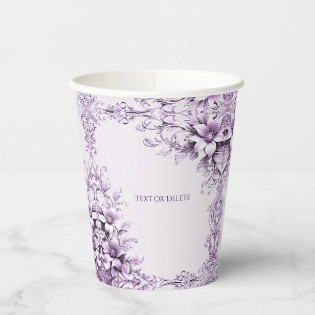 Gobelets En Papier Tasse en papier violet élégant (Gauche)