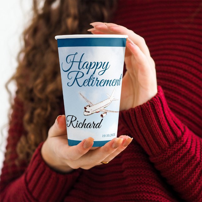 Gobelets En Papier Tasse papier de partie de retraite avec conception (Créateur téléchargé)