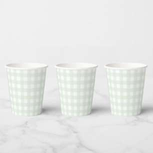 Gobelets En Papier Tasse papier En vichy verte