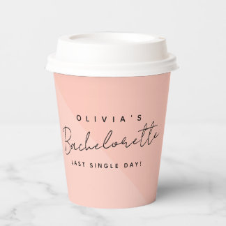 Gobelets En Papier Tasse Rose Personnalisée Mariée Enterrement de Vie