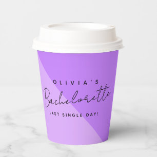 Gobelets En Papier Tasse rose personnalisée pour l'enterrement de vie