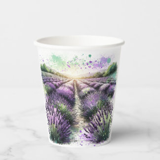 Gobelets En Papier Tasse Sérénité Fleur de Lavande
