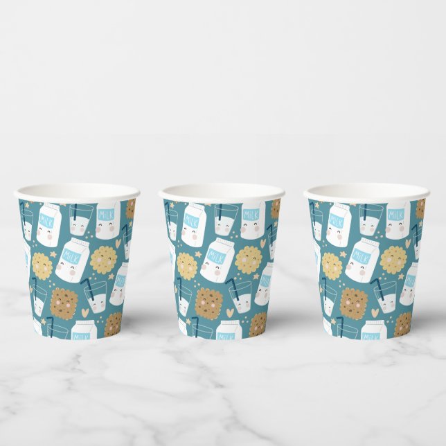Gobelets En Papier Tasses à papier au lait et biscuits (Multi)