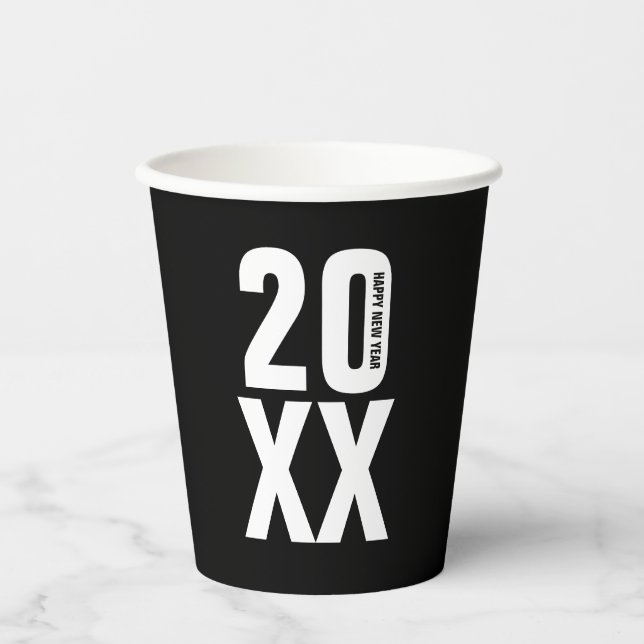 Gobelets En Papier Tasses à papier du soir du Nouvel An (Recto)